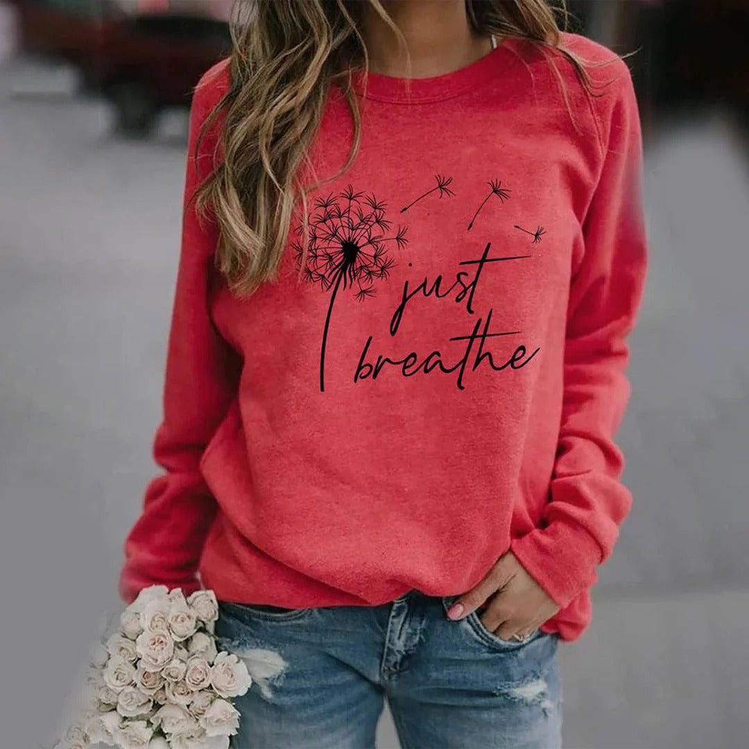 Sweat-shirt femme – Coupe décontractée – Coton doux – Manches longues confortables