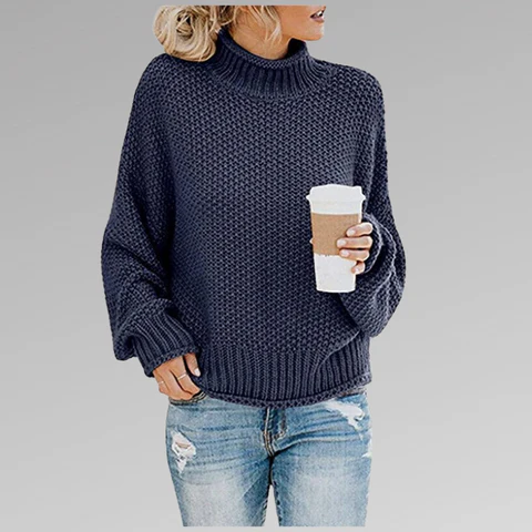 Pull femme oversize – Maille douce – Épaules tombantes – Ourlets côtelés