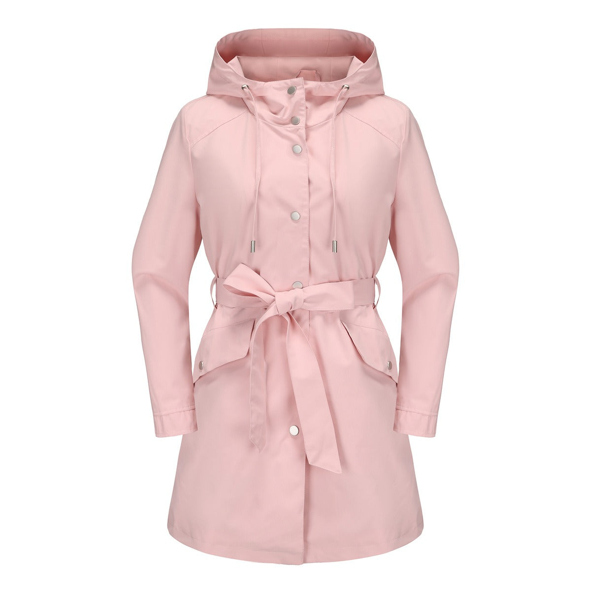 Veste coupe-vent femme – Déperlante – Ceinture ajustable – Capuche à cordon – Coupe décontractée