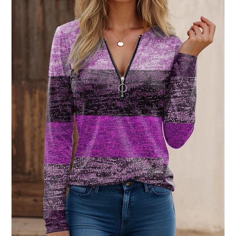 Chemise manches longues femme – Maille douce – Coupe régulière – Col zippé moderne