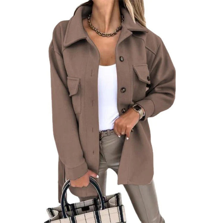 Veste coupe-vent femme – Coupe oversize – Longueur hanches – Fermeture boutonnée