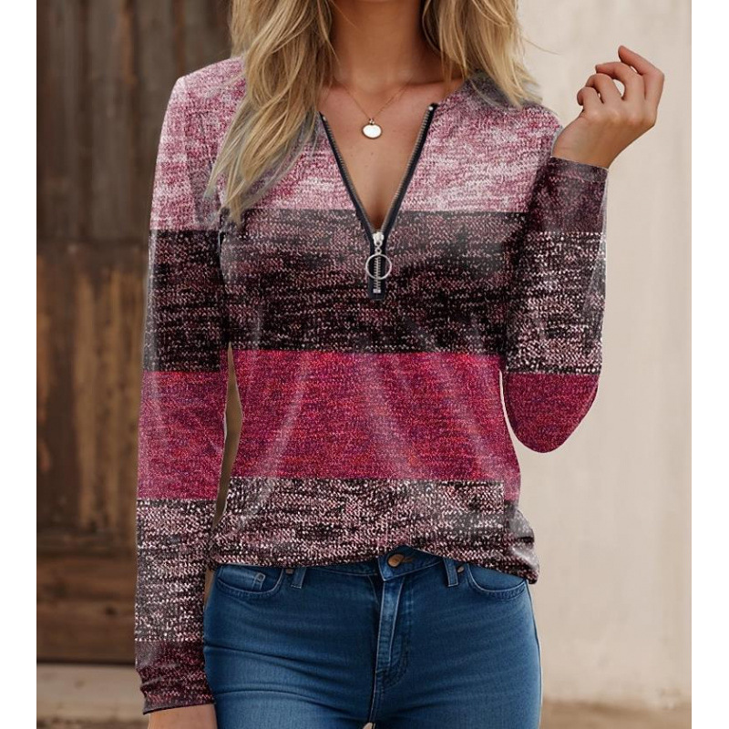 Chemise manches longues femme – Maille douce – Coupe régulière – Col zippé moderne