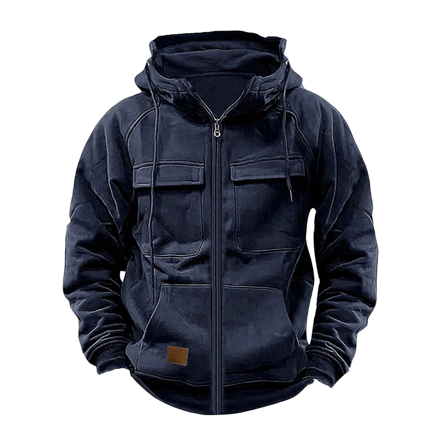 Sweat à capuche homme – Coupe décontractée – Demi-zip – Poches poitrine – Coton doux