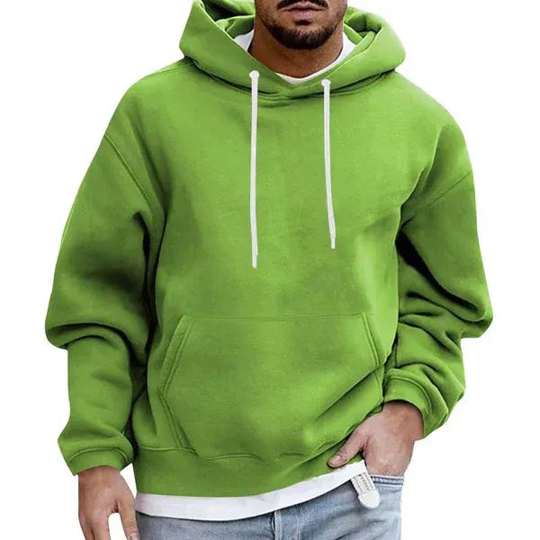 Sweat à capuche homme – Coupe oversize – Tissu doux – Poche kangourou – Cordon réglable