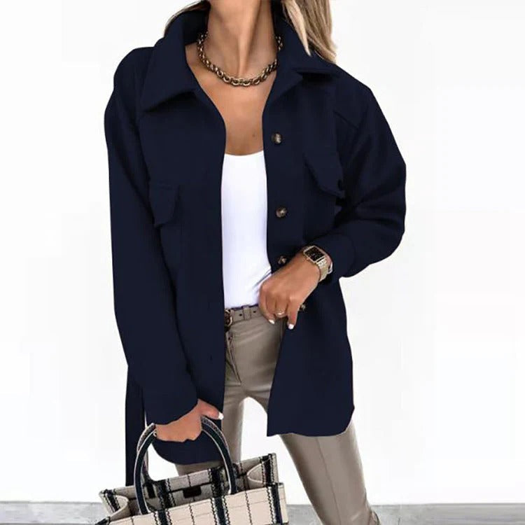Veste coupe-vent femme – Coupe oversize – Longueur hanches – Fermeture boutonnée