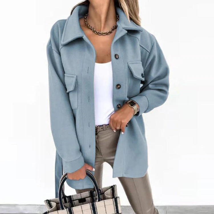 Veste coupe-vent femme – Coupe oversize – Longueur hanches – Fermeture boutonnée