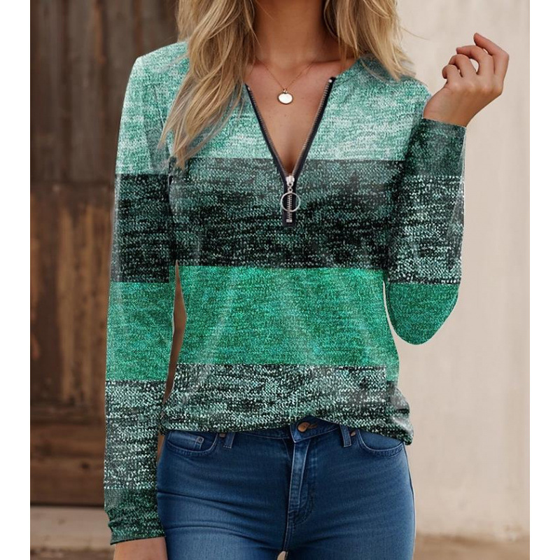 Chemise manches longues femme – Maille douce – Coupe régulière – Col zippé moderne