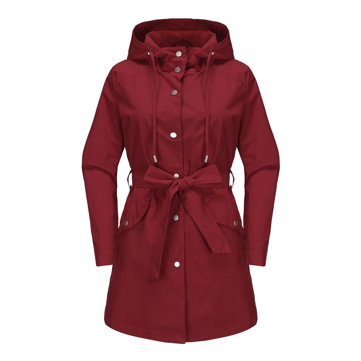 Veste coupe-vent femme – Déperlante – Ceinture ajustable – Capuche à cordon – Coupe décontractée