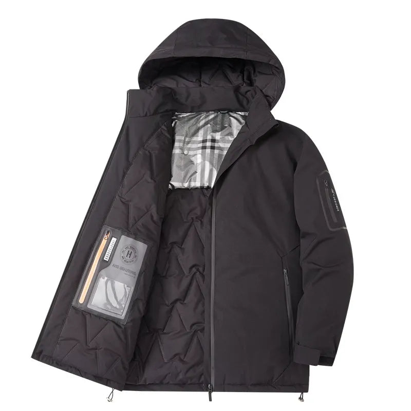 Veste à capuche homme – Matelassée coton – Coupe ample – Style décontracté zippé