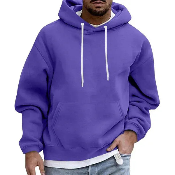 Sweat à capuche homme – Coupe oversize – Tissu doux – Poche kangourou – Cordon réglable