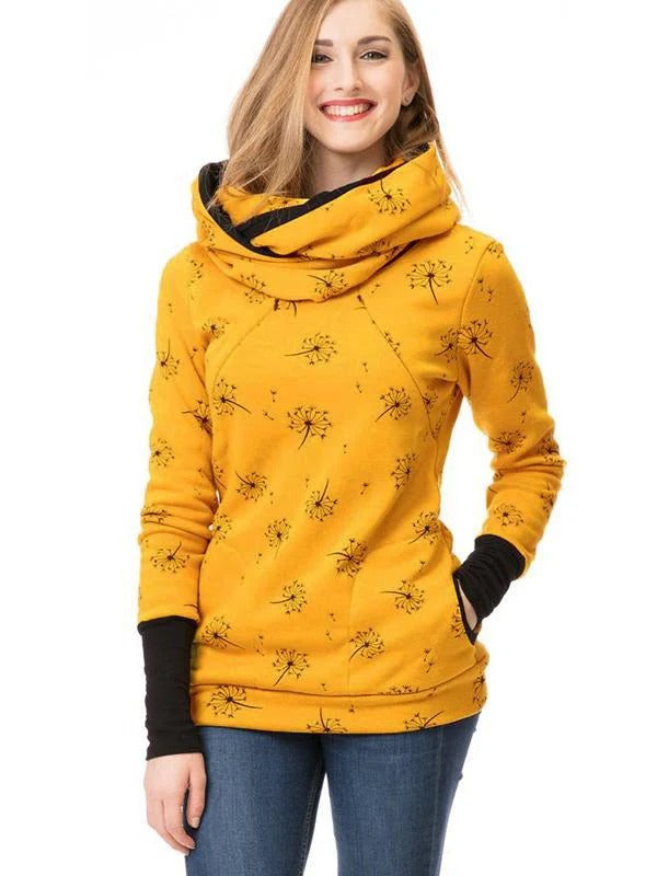 Sweatshirt d’allaitement femme – Coupe décontractée – Coton – Accès discret – Motif floral