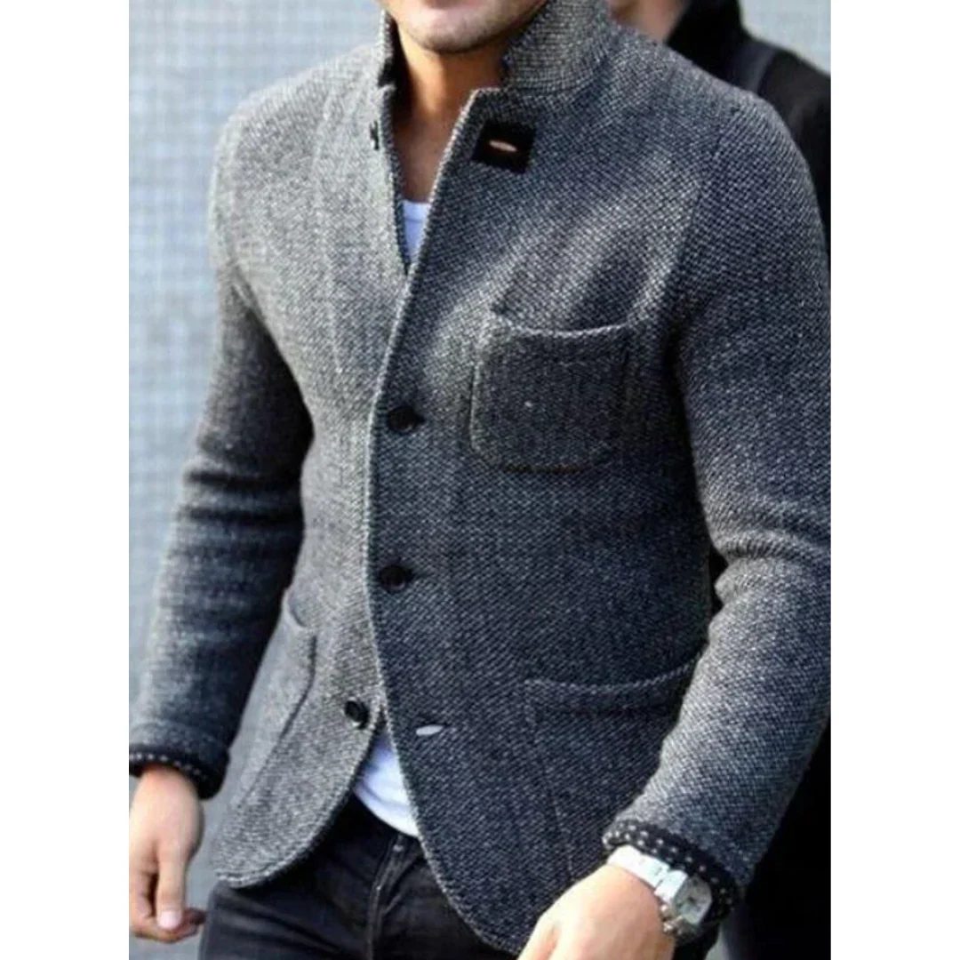 Blazer homme – Coupe slim – Laine texturée – Boutonnage classique – Style formel