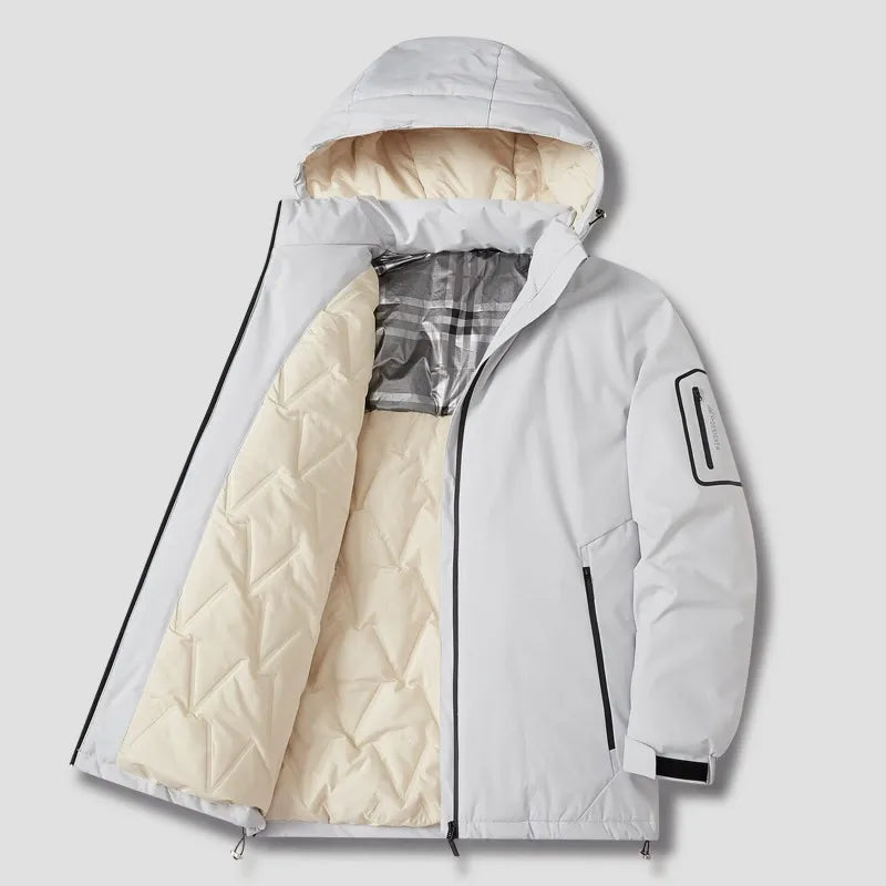 Veste à capuche homme – Matelassée coton – Coupe ample – Style décontracté zippé