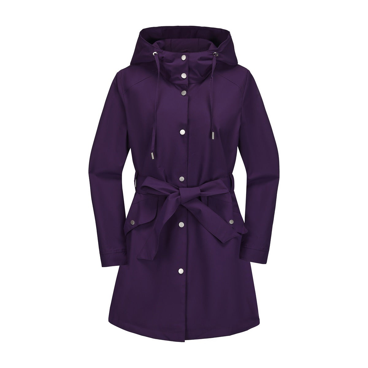 Veste coupe-vent femme – Déperlante – Ceinture ajustable – Capuche à cordon – Coupe décontractée