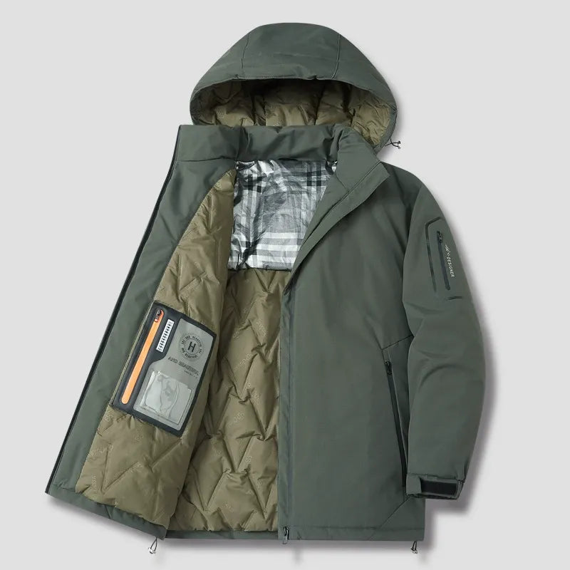 Veste à capuche homme – Matelassée coton – Coupe ample – Style décontracté zippé