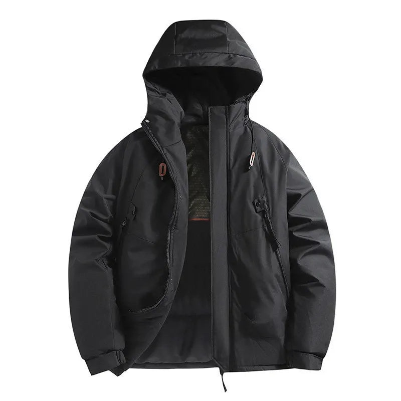 Homme Veste - Tissu Technique - Col Montant Avec Capuche - Coupe Décontractée