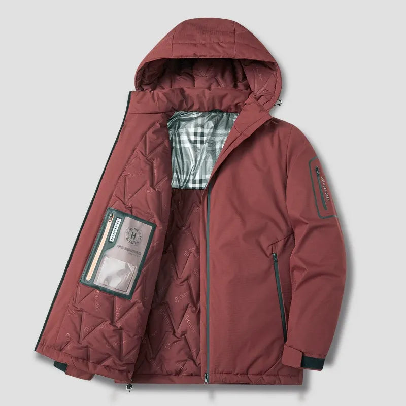 Veste à capuche homme – Matelassée coton – Coupe ample – Style décontracté zippé
