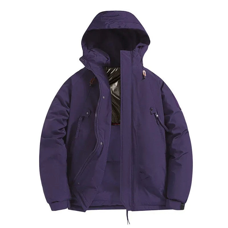 Homme Veste - Tissu Technique - Col Montant Avec Capuche - Coupe Décontractée