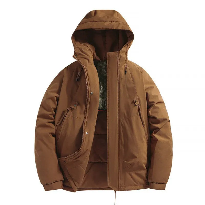 Homme Veste - Tissu Technique - Col Montant Avec Capuche - Coupe Décontractée