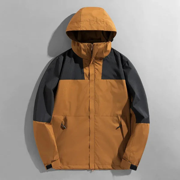 Veste homme outdoor – Coupe régulière – Imperméable – Capuche amovible – Coupe-vent