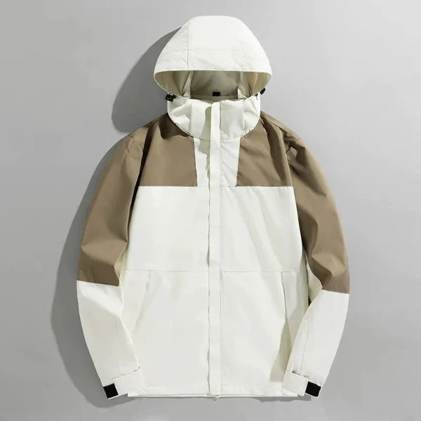 Veste homme outdoor – Coupe régulière – Imperméable – Capuche amovible – Coupe-vent