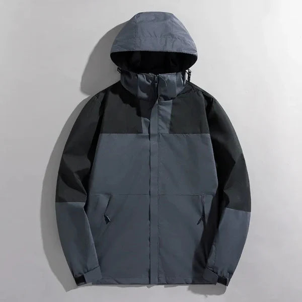 Veste homme outdoor – Coupe régulière – Imperméable – Capuche amovible – Coupe-vent