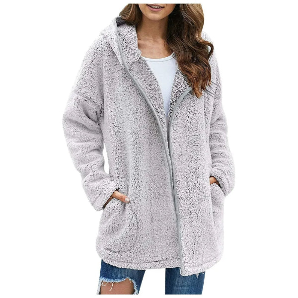 Sweat à capuche femme – Coupe oversize – Molleton doux – Manches longues confort