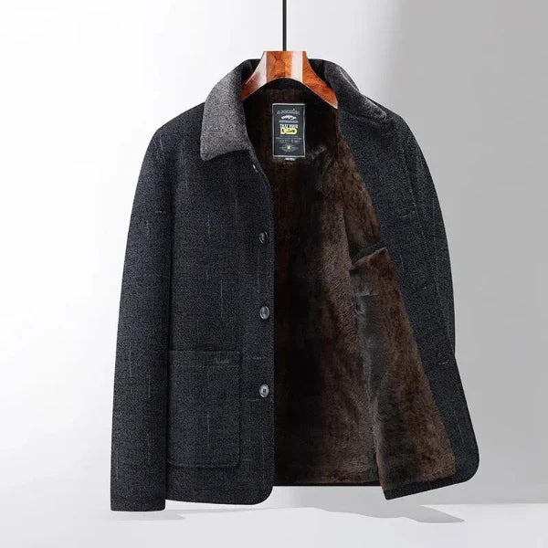 Manteau homme – Coupe classique – Longueur mi-cuisse – Laine – Boutonnage – Poches plaquées