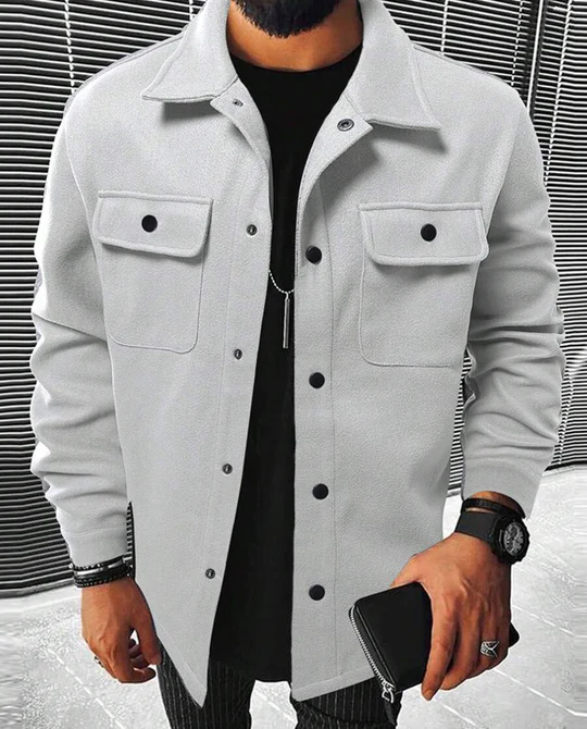 Veste homme – Coupe décontractée – Boutonnage frontal – Poches poitrine – Style casual