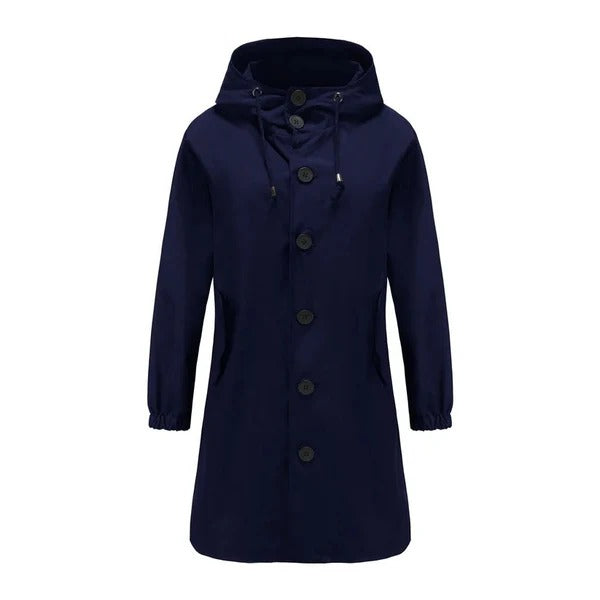 Veste imperméable femme – Coupe ample – Capuche avec cordon – Longueur mi-cuisse
