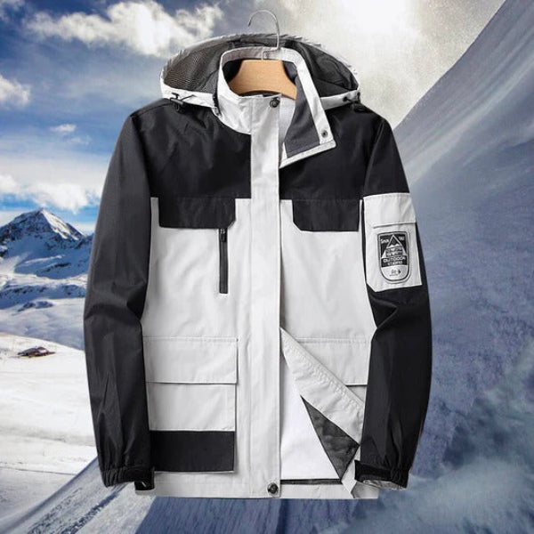 Veste imperméable homme – Coupe droite – Respirante – Capuche – Multi-poches