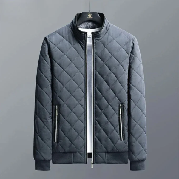 Veste matelassée homme – Coupe régulière – Col montant – Poignets côtelés zip