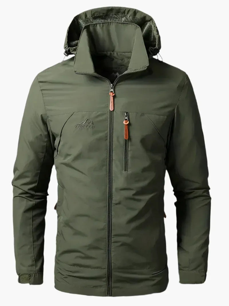 Veste de randonnée homme – Coupe régulière – Imperméable et coupe-vent – Capuche ajustable