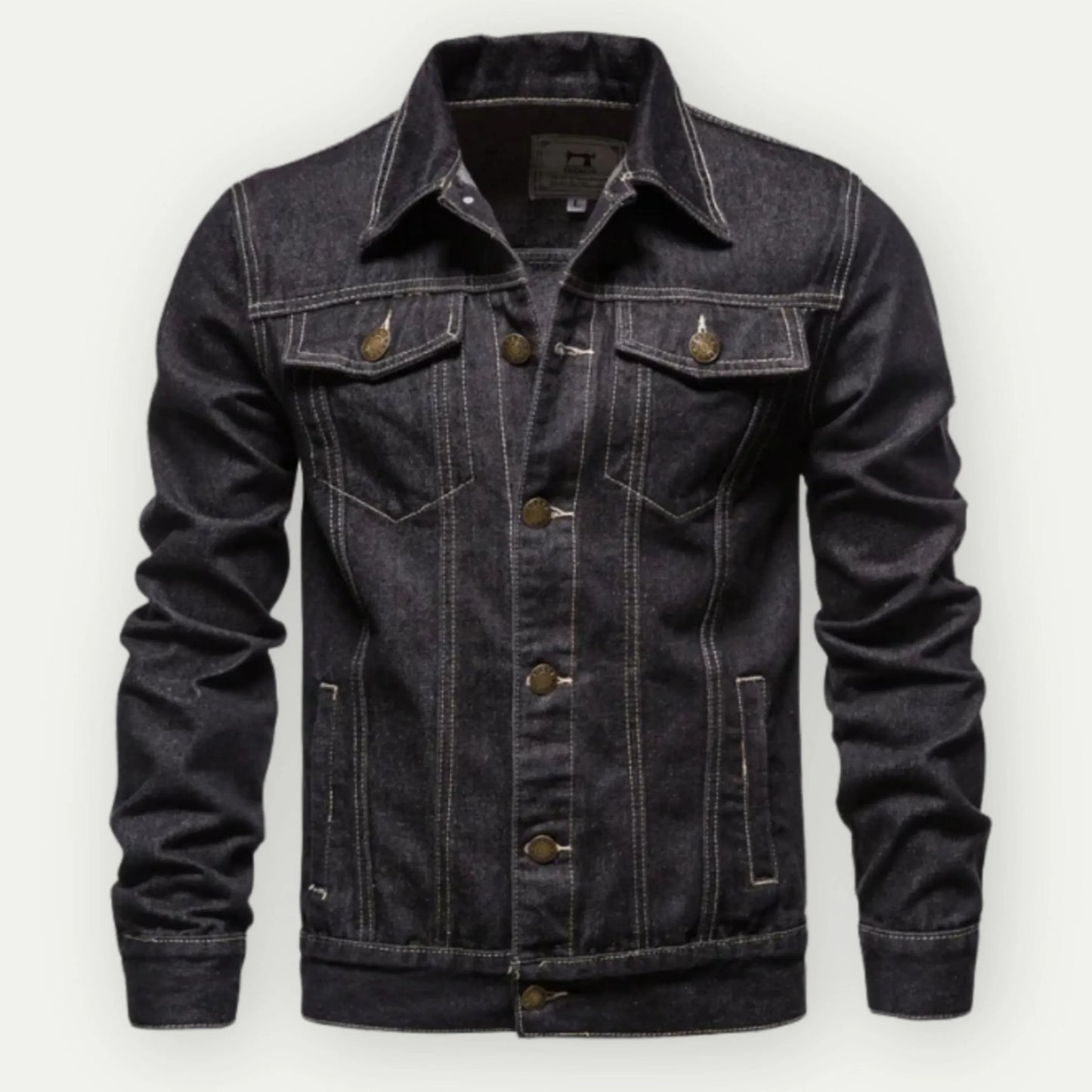 Veste trucker homme – Coupe ajustée – Denim respirant – Poches poitrine et côtés