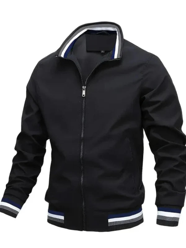 Veste homme – Coupe régulière – Tissu léger respirant – Col montant zippé
