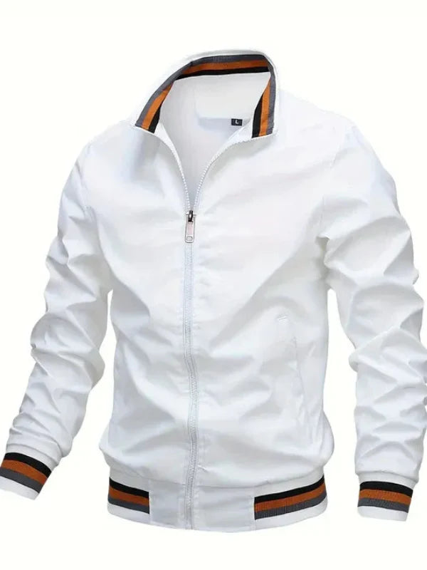 Veste homme – Coupe régulière – Tissu léger respirant – Col montant zippé