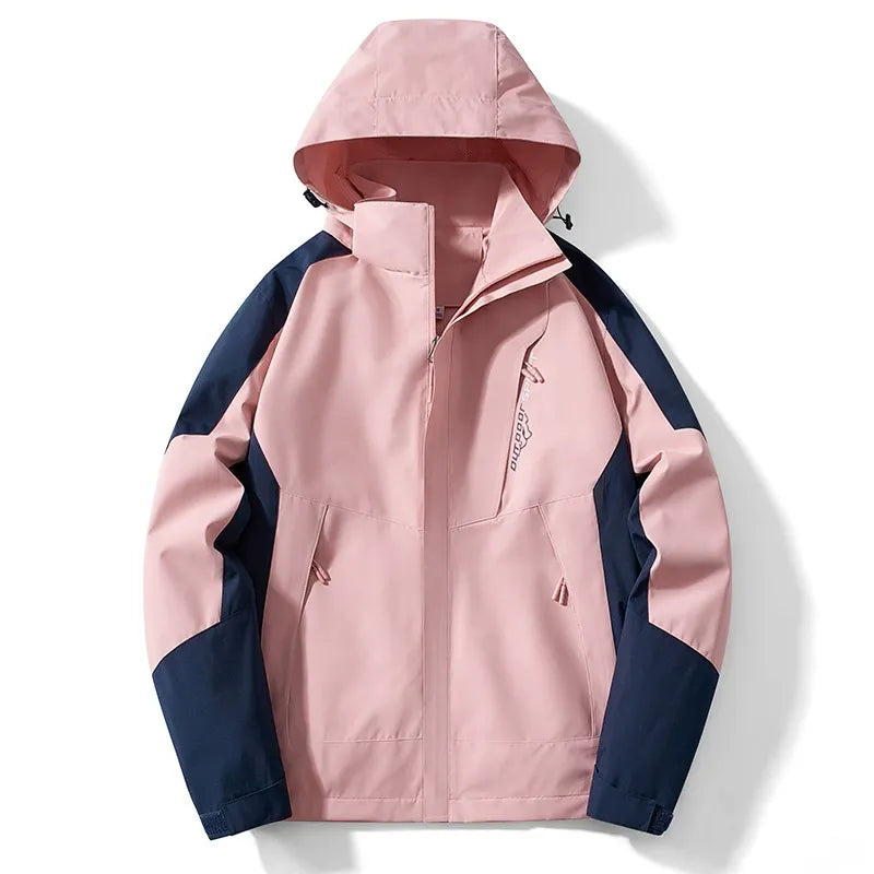 Homme Veste - Tissu Technique - Col Montant Avec Capuche - Coupe Droite - Longueur Hanche
