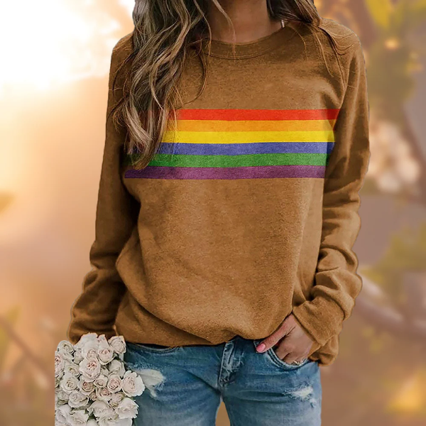 Pull femme – Coupe ample – Maille douce – Col rond – Rayures décontractées