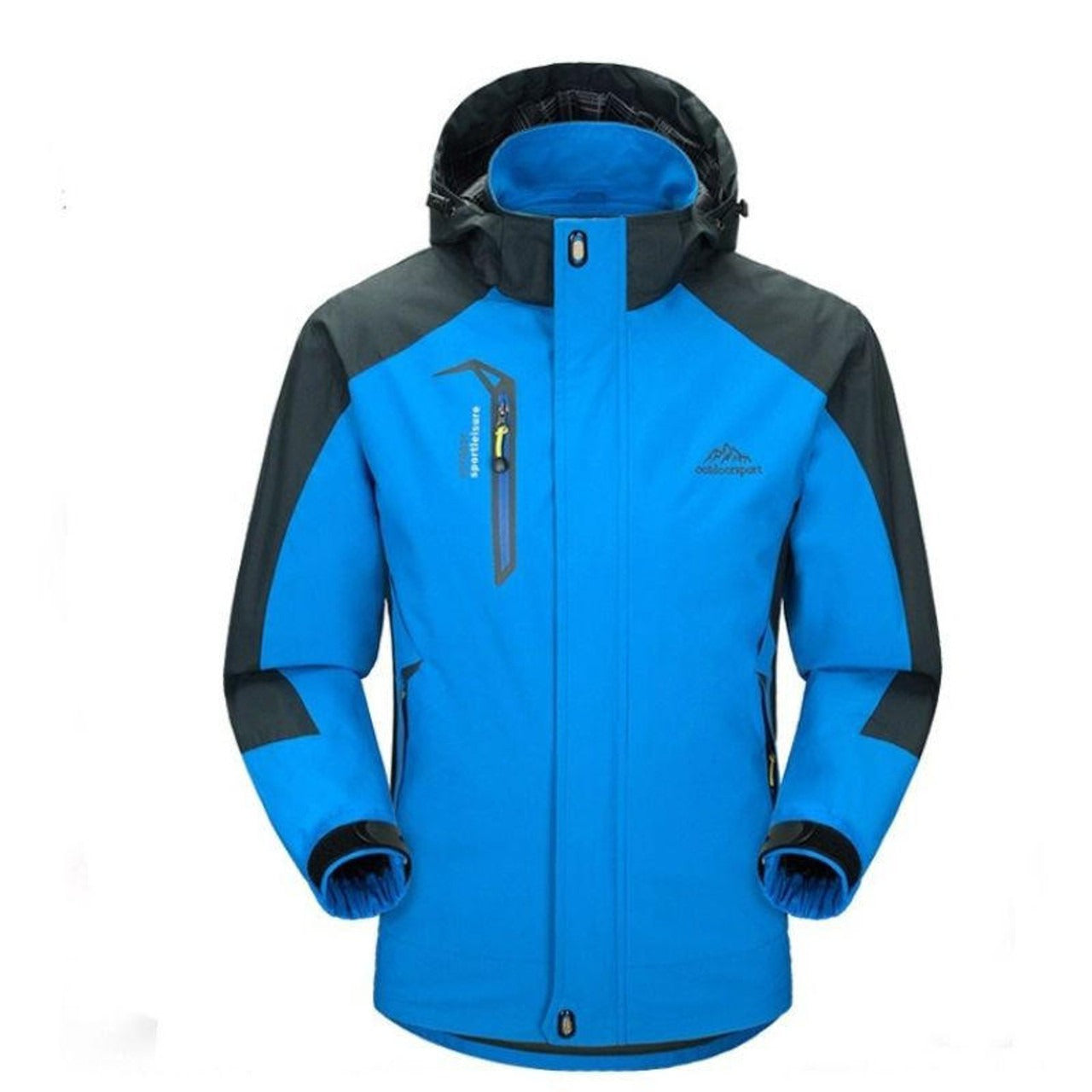 Veste zippée homme – Coupe régulière – Imperméable coupe-vent – Capuche – Poches zippées