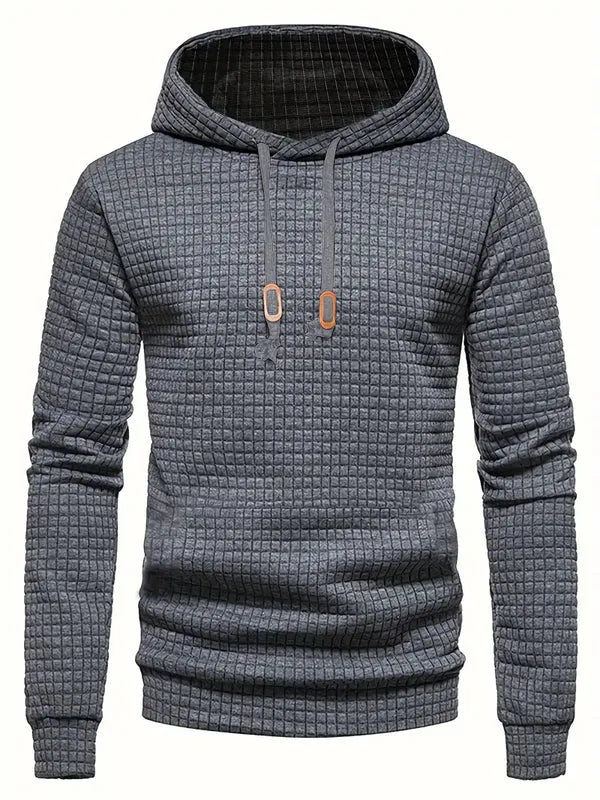 Sweat à capuche homme – Coupe régulière – Texture matelassée – Style décontracté