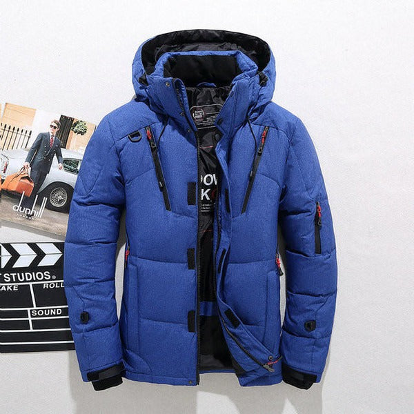Veste homme – Coupe régulière – Matelassée imperméable – Capuche ajustable – Poches zippées
