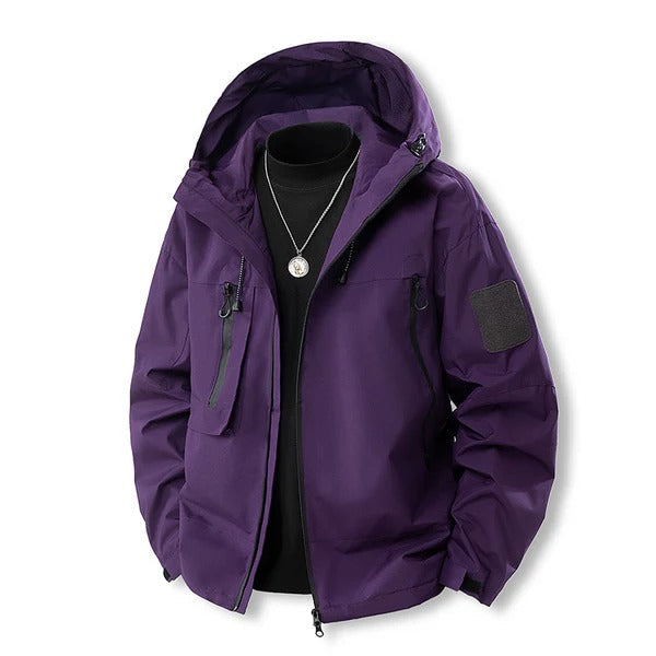 Veste homme outdoor – imperméable respirante – capuche réglable – poches à rabat