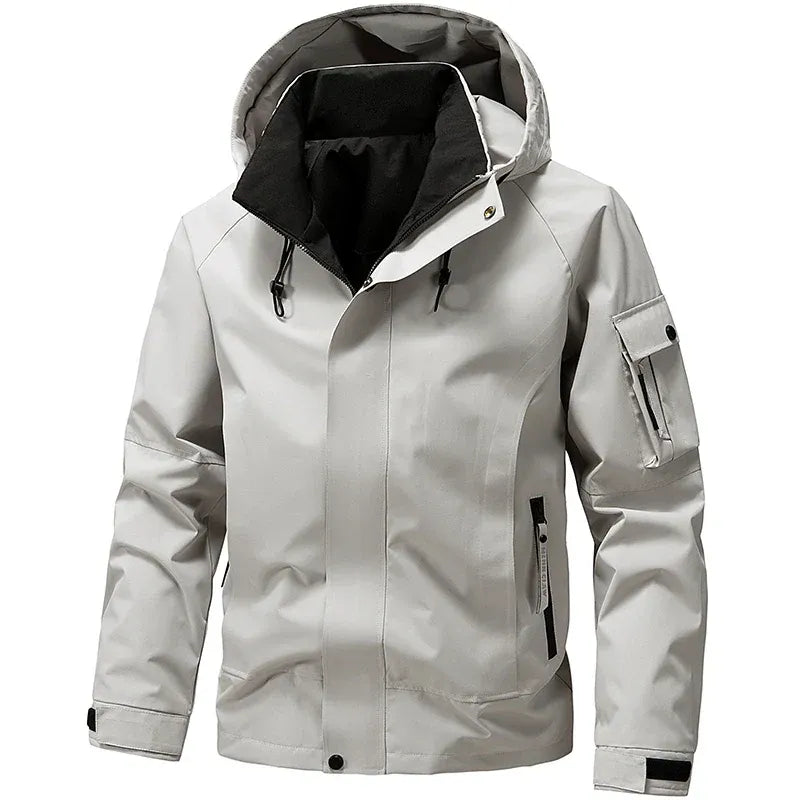 Homme Veste - Mélange Tissé - Coupe Régulière - Col montant avec capuche réglable
