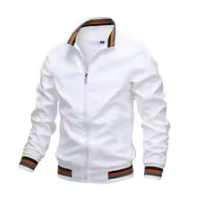 Blouson homme – Coupe décontractée – Style bomber – Tissu déperlant – Finitions côtelées