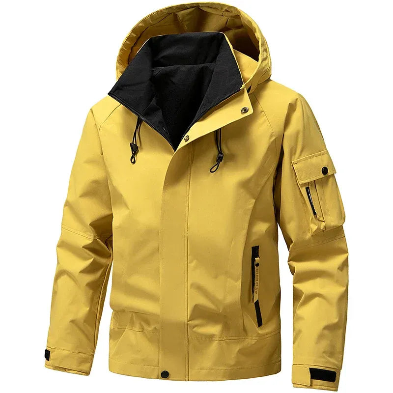 Homme Veste - Mélange Tissé - Coupe Régulière - Col montant avec capuche réglable