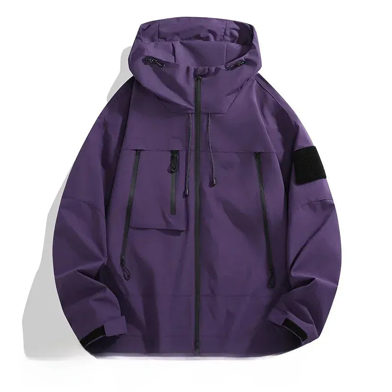 Homme Veste - Tissu Synthétique Tissé - Coupe Décontractée - Capuche - Longueur Hanche