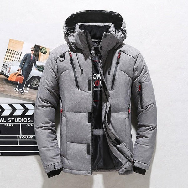 Veste homme – Coupe régulière – Matelassée imperméable – Capuche ajustable – Poches zippées