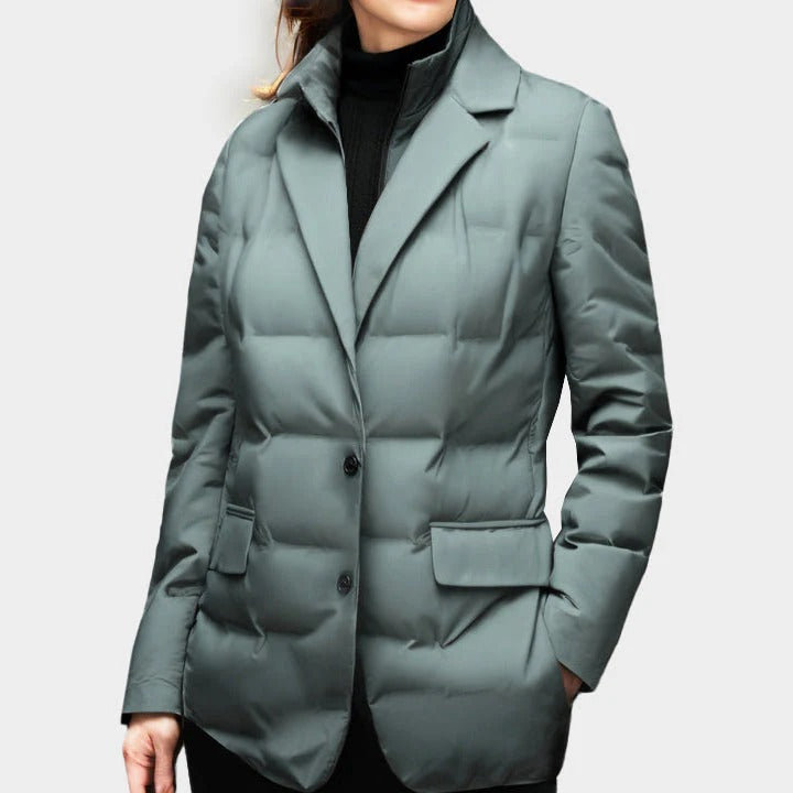 Veste coupe-vent femme – Matelassée isolante – Coupe cintrée – Fermeture 2 boutons