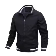 Blouson homme – Coupe décontractée – Style bomber – Tissu déperlant – Finitions côtelées