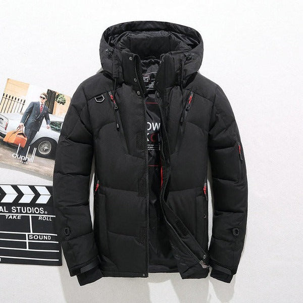 Veste homme – Coupe régulière – Matelassée imperméable – Capuche ajustable – Poches zippées